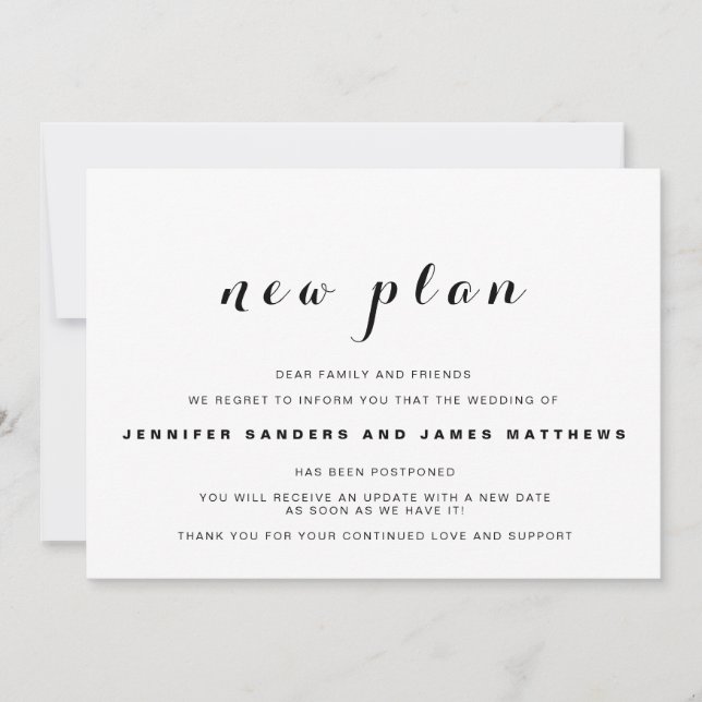Anúncio de Casamento Adiado (Frente)