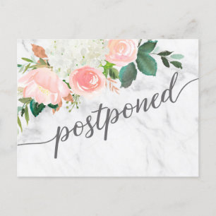 Anúncio de Casamento Adiado Cartão-Postal Floral