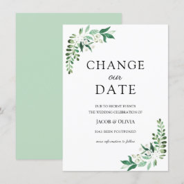 Anúncio de Casamento Adiado com Folhagem