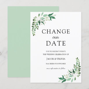 Anúncio de Casamento Adiado com Folhagem