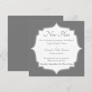Anúncio de casamento adiado da nova data branca da