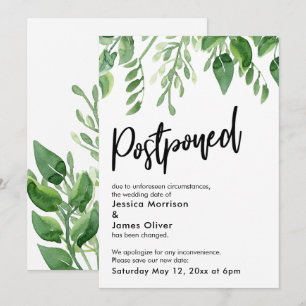 Anúncio de Casamento Adiado da Painted Greenery
