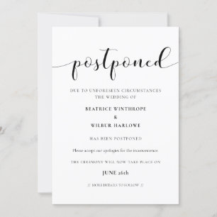 Anúncio de casamento adiado elegante