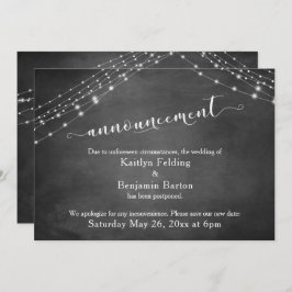 Anúncio de Casamento Adiado em Luzes de Quadro Neg
