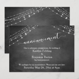 Anúncio de Casamento Adiado em Quadro de Giz Ilumi