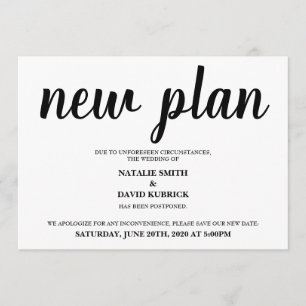 Anúncio de Casamento Adiado Mudar a Data