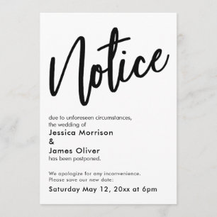 Anúncio de casamento adiado para Black White