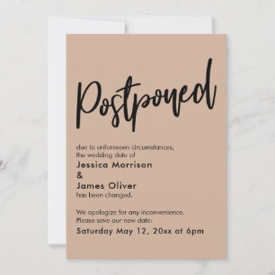Anúncio de casamento adiado por amêndoa simples