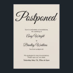 Anúncio de casamento adiado por Cream Elegant<br><div class="desc">Aqui está um cartão simples para notificar seus convidados se for necessário mudar sua data de casamento. Use os campos modelo para adicionar seus detalhes pessoais e tornar este design elegante e minimalista seu próprio. O plano de fundo do creme pode ser alterado para qualquer cor que você preferir. Todas...</div>