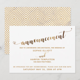 Anúncio de casamento adiado Script de coração D