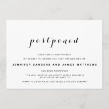 Anúncio de casamento adiado simples