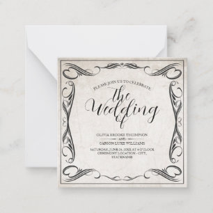 Anúncio de casamento Art Déco Preto Vintage
