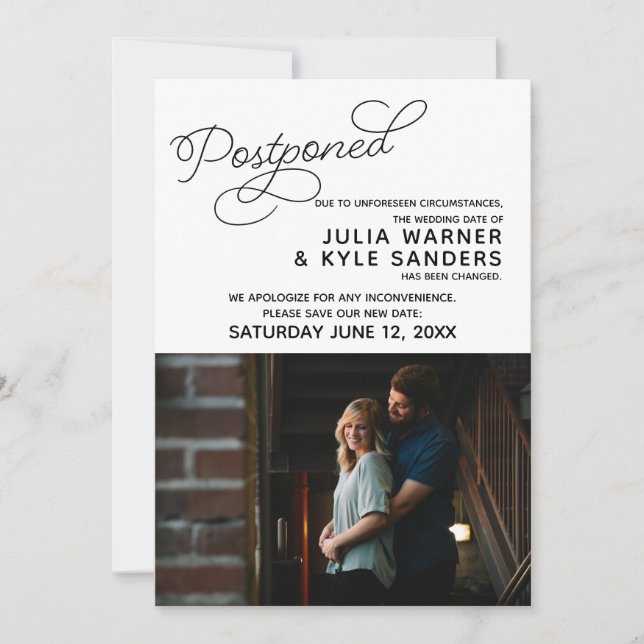 Anúncio de Casamento Atrasado com Foto (Frente)