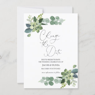 Anúncio de Casamento Atrasado de Eucalipto