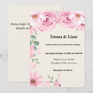 Anúncio de Casamento Botânico em Aquarela   Editáv