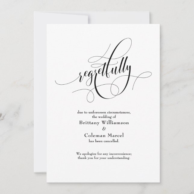 Anúncio de Casamento Cancelado com Elegância e Arr (Frente)