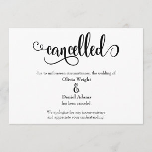 Anúncio de casamento cancelado de script elaborado