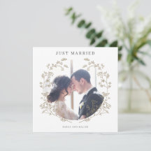 Anúncio de Casamento Cartão de Foto Recém-Casados