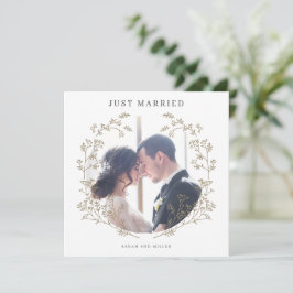 Anúncio de Casamento Cartão de Foto Recém-Casados