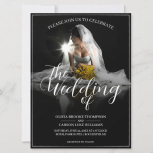 Anúncio de casamento com a noiva sentada - Clássic