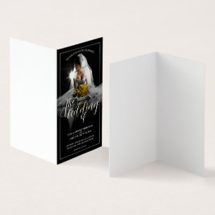 Anúncio de casamento com a noiva sentada - Clássic