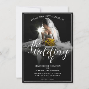 Anúncio de casamento com a noiva sentada - Clássic