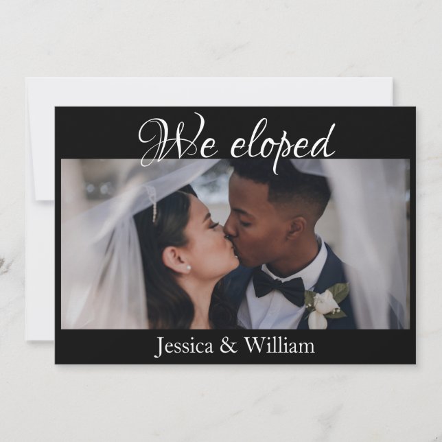 Anúncio de Casamento com Caligrafia e Foto Fomos E (Frente)