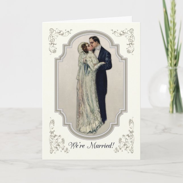 Anúncio de casamento com Casal Vitoriano (Frente)