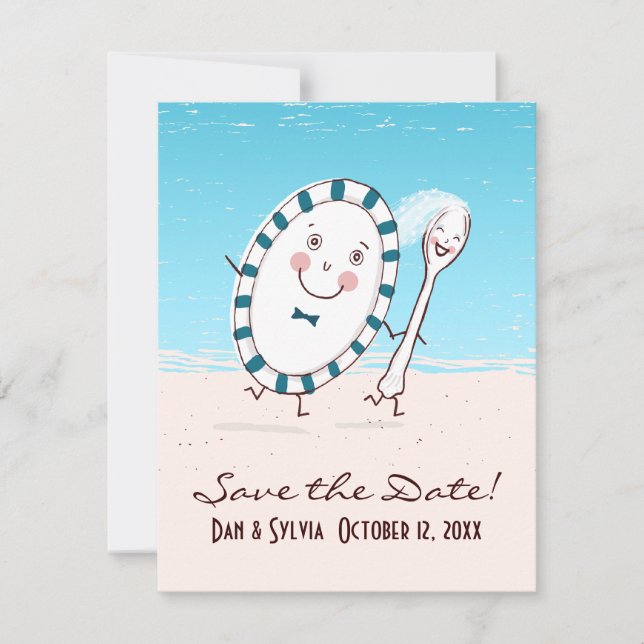 Anúncio de Casamento com Data de Dish & Spoon (Frente)