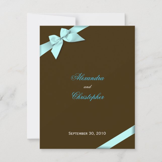 Anúncio de Casamento com Fita Aqua (Frente)