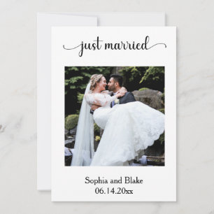 Anúncio de Casamento com Foto Branco e Dourado