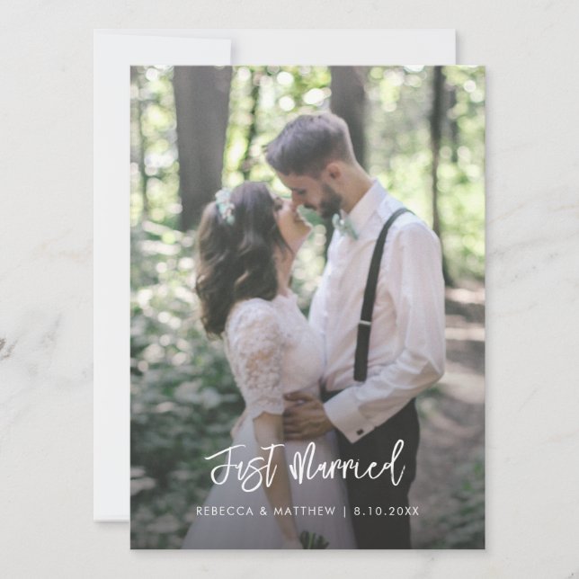 Anúncio de Casamento com Foto de Fuga Romântica (Frente)