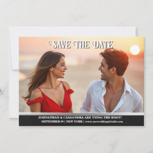Anúncio de casamento com foto do noivado em DIY ca