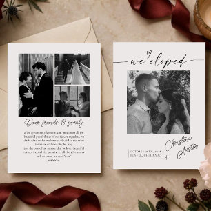 Anúncio de casamento com foto e caligrafia moderna