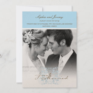 Anúncio de Casamento com Foto Floral Aqua Flourish