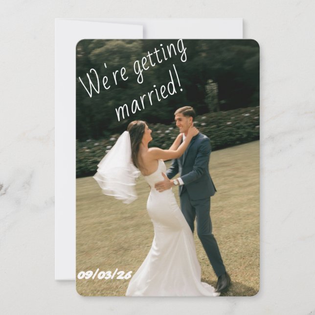 Anúncio de Casamento com Foto Moderna (Frente)