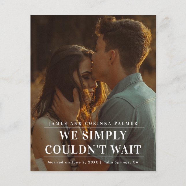 Anúncio de Casamento com Foto Não Podíamos Esperar (Frente)