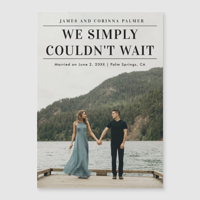 Anúncio de Casamento com Foto Não Pudemos Esperar (Frente)