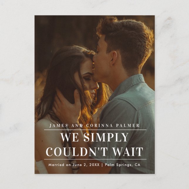 Anúncio de Casamento com Foto Não Pudemos Esperar (Frente)