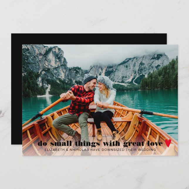 Anúncio de casamento com fotos de micro-casamento  (Frente/Verso)