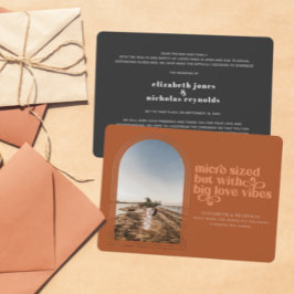 Anúncio de casamento com fotos de micro-casamento 