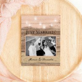 Anúncio de Casamento com Madeira Rústica e Lantern