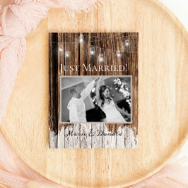 Anúncio de Casamento com Madeira Rústica e Lantern