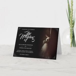 Anúncio de casamento com noiva em pé - Clássico