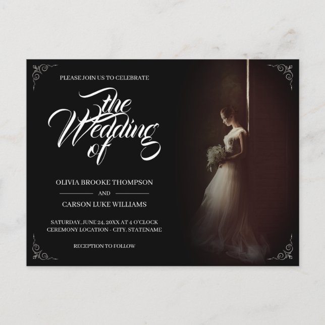Anúncio de casamento com noiva em pé - Clássico (Frente)