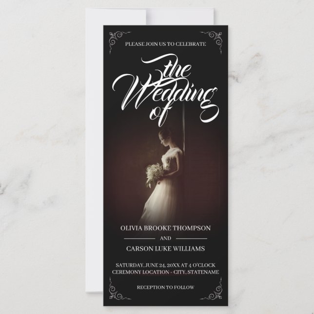 Anúncio de casamento com noiva em pé - Clássico (Frente)