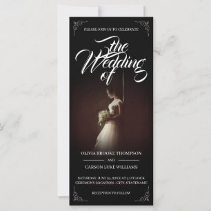 Anúncio de casamento com noiva em pé - Clássico