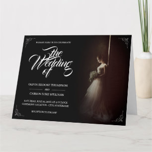 Anúncio de casamento com noiva em pé - Clássico