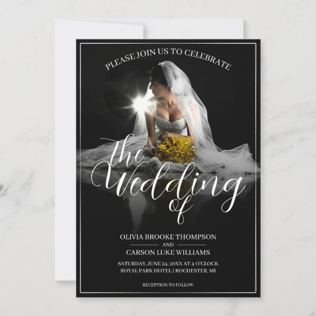 Anúncio de Casamento com Noiva Sentada - Clássico  (Frente)