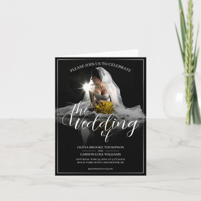 Anúncio de Casamento com Noiva Sentada - Clássico  (Frente)